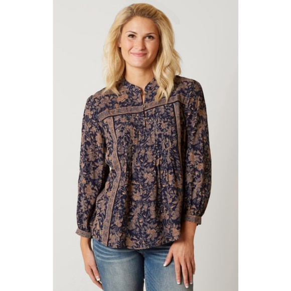Lucky Brand NWOT Michelle Henley Boho Blouse - Picture 8 of 8